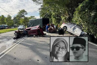 Dua individu maut, manakala seorang lagi cedera dalam kemalangan membabitkan dua kenderaan di Kilometer 10.3, Jalan Kota Tinggi-Kluang, pagi Selasa.