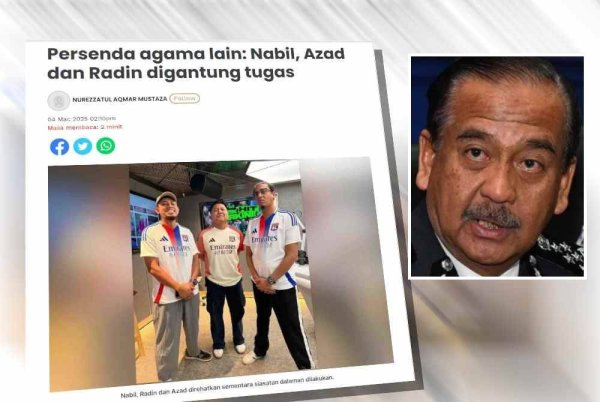 Polis membuka kertas siasatan berhubung video kontroversi yang tular di media sosial membabitkan tiga penyampai radio Era FM yang didakwa mempersenda satu perayaan agama baru-baru ini. (Gambar kecil: Razarudin)