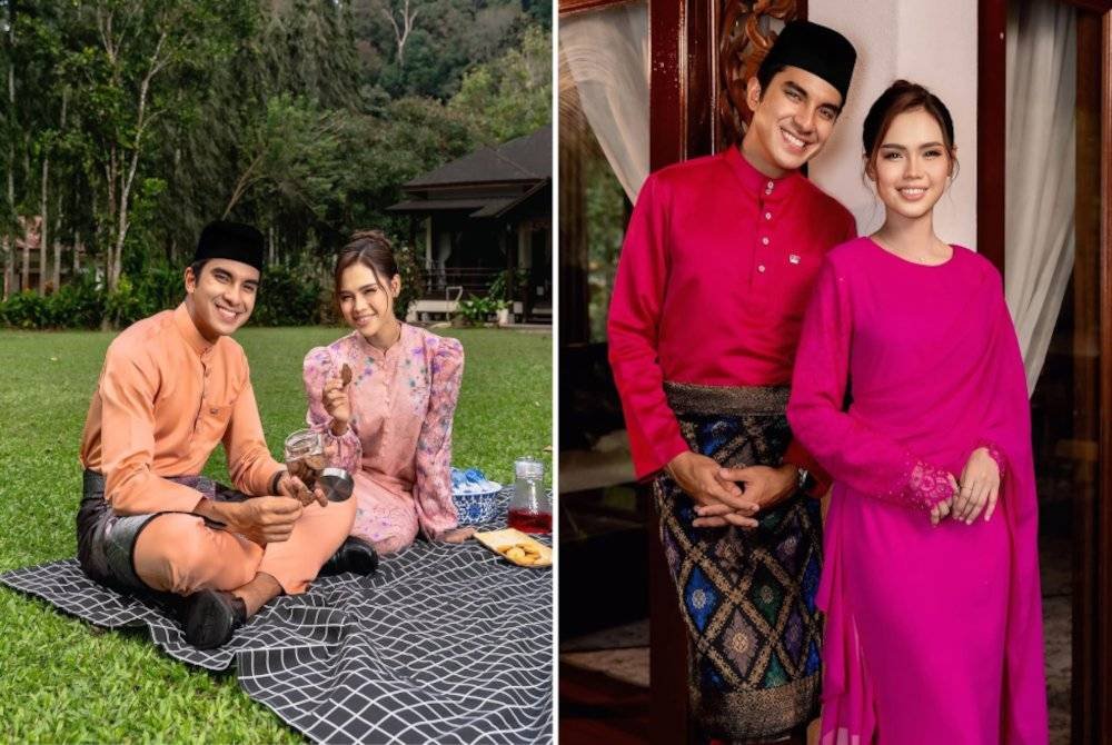 Bella Astillah dan Syed Saddiq ketika memperagakan baju raya jenama terkemuka. Kredit: Instagram @bellaastillah.