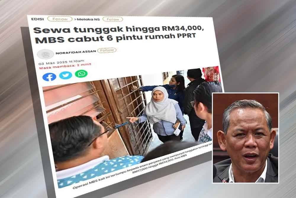 Aminuddin (gambar kecil) menegur sikap segelintir penyewa rumah PPR yang culas membayar sewa meskipun kadar sewa dikenakan adalah sangat rendah.