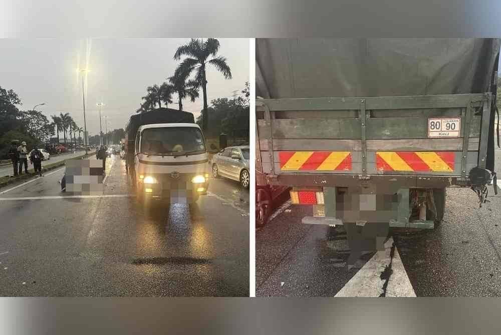 Tukang masak maut selepas motosikal ditunggangnya melanggar lori yang berhenti di lampu isyarat merah di Taman Semarak di Nilai pada Rabu.