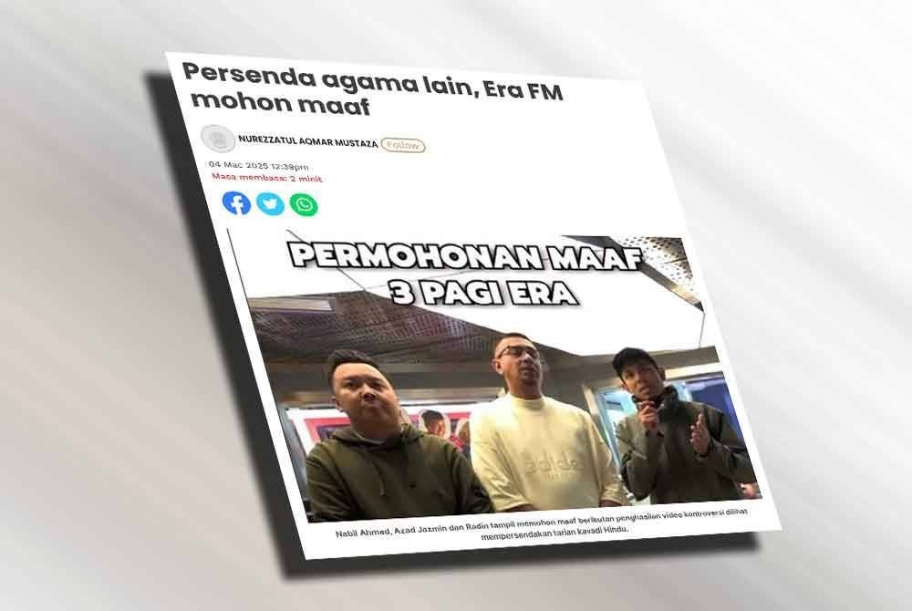 Laporan Sinar Harian berkaitan persenda agama lain.
