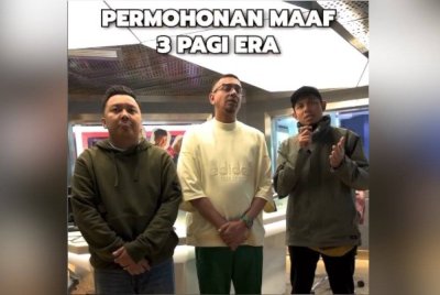 Nabil, Azad, Radin pada Selasa tampil memohon maaf susulan kontroversi didakwa mempersenda tarian kavadi Hindu.