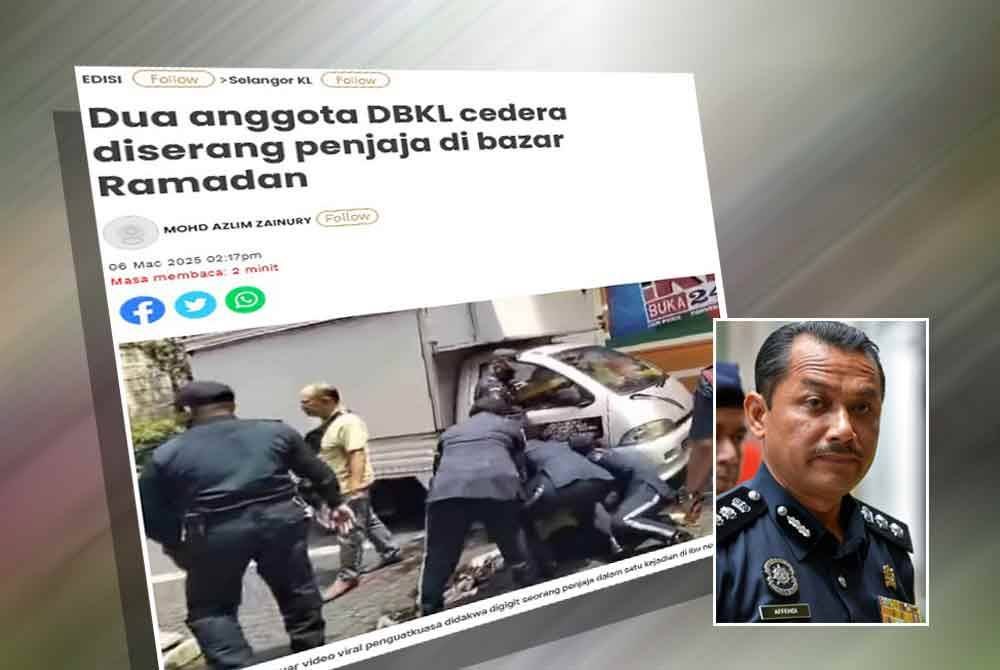 DBKL pada Khamis mengesahkan dua anggota penguat kuasanya cedera ketika menjalankan tugas pemantauan penjaja tidak berlesen di Bazar Ramadan dan Aidilfitri. Gambar kecil: Sulizmie Affendy