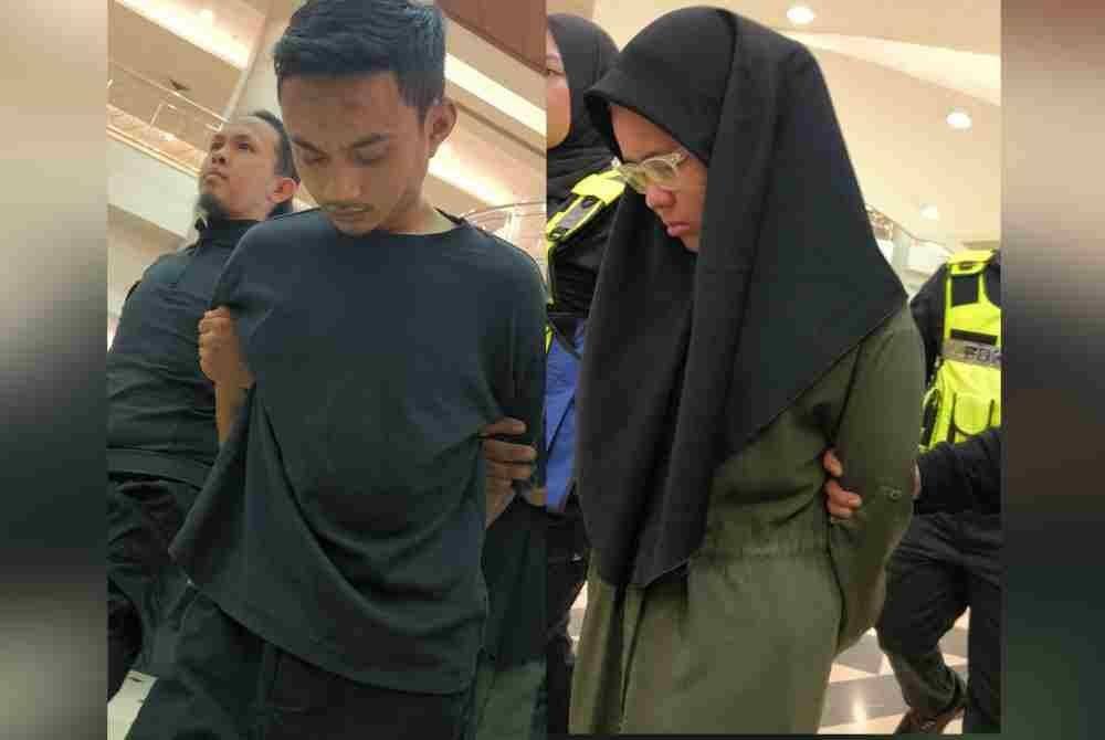 Muhammad Syafiq Daniel (kiri) dan Nur Nilam dibawa ke Mahkamah Sesyen Kuala Lumpur bagi menghadapi pertuduhan masing-masing pada Jumaat.