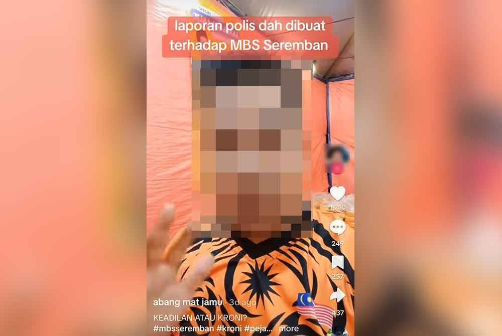 Tangkap layar video seorang lelaki mendakwa salah laku anggota penguat kuasa MBS.