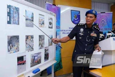 Rusley bercakap dalam sidang akhbar di Markas Operasi Pasukan Polis Marin (PPM) Pelabuhan Klang pada Jumaat. Foto Sinar Harian/ MOHD HALIM ABDUL WAHID