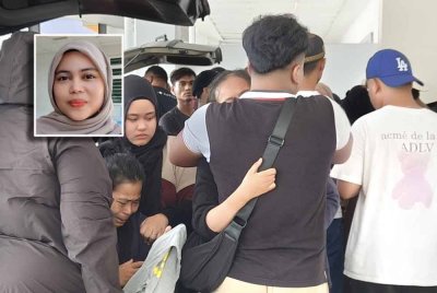 Suasana pilu menyelubungi Unit Forensik Hospital Rembau pada Jumaat. Gambar kecil: Rosaliah