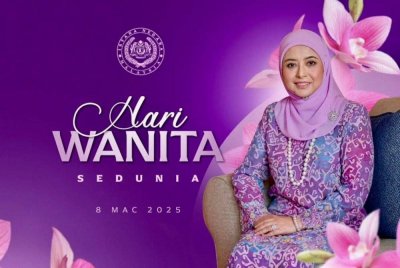 Raja Zarith Sofiah menzahirkan ucapan selamat menyambut Hari Wanita Antarabangsa 2025 kepada semua wanita di Malaysia. Foto FB Sultan Ibrahim Sultan Iskandar