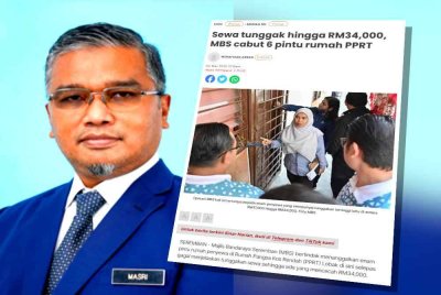 Masri. Laporan Sinar Harian berkenaan tindakan MBS mencabut pintu rumah PPR yang mempunyai tunggakan sewa.