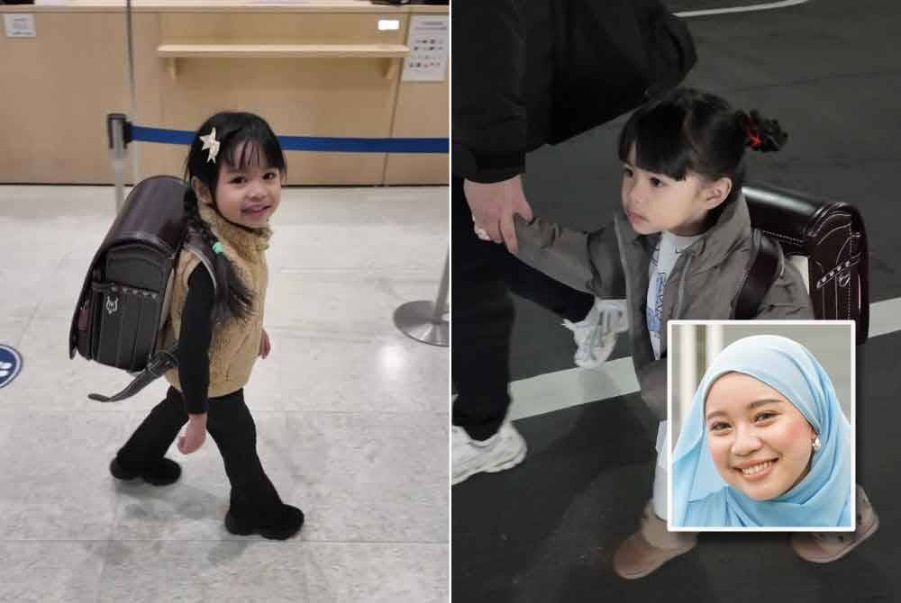 Beg sekolah 'randoseru' sesuai dijadikan alternatif untuk pelajar di Malaysia dalam mengurangkan masalah tulang belakang akibat beban beg berat. Gambar kecil: Intan Nur Izzati