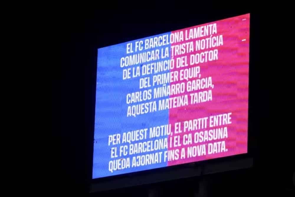 Perlawanan La Liga Barcelona, Osasuna di Estadi Olímpic Lluís Companys ditunda.