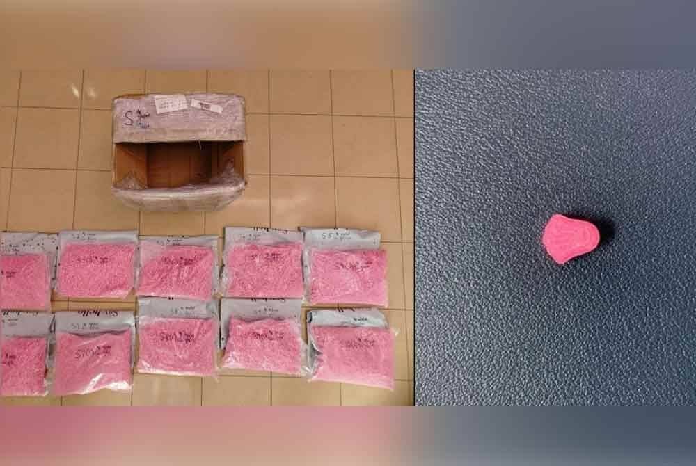 Antara dadah yang dirampas dalam tiga serbuan berasingan baru-baru ini.