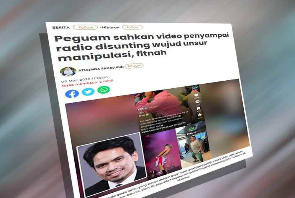 Peguam, Mahmud Jumaat berpendapat insiden membabitkan tiga penyampai radio baru-baru ini mungkin adalah salah faham.