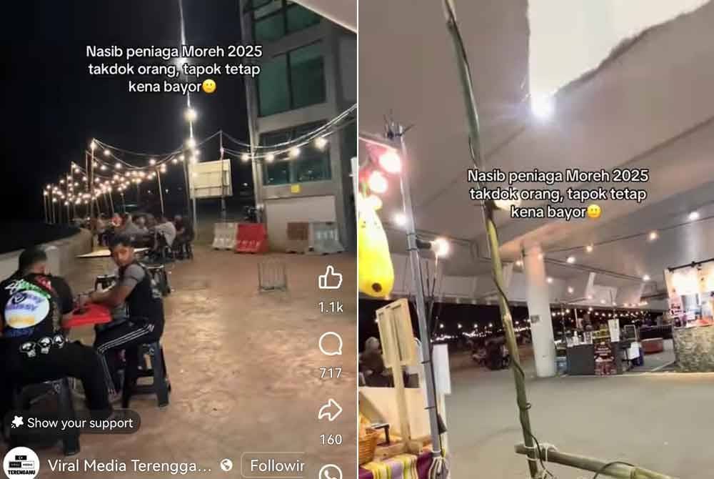 Tangkap layar video dikongsi di media sosial pada Selasa menunjukkan antara lokasi moreh yang didakwa kurang mendapat sambutan.