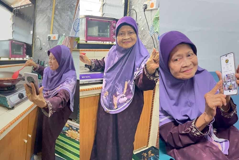 Nariah menunjukkan cara dia membuat video dan siaran langsung memasak di akaun TikToknya.