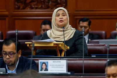 Rubiah pada sesi pertanyaan-pertanyaan bagi jawab lisan ketika Mesyuarat Pertama Penggal Keempat Parlimen ke-15 di Dewan Negara pada Rabu. Foto Bernama