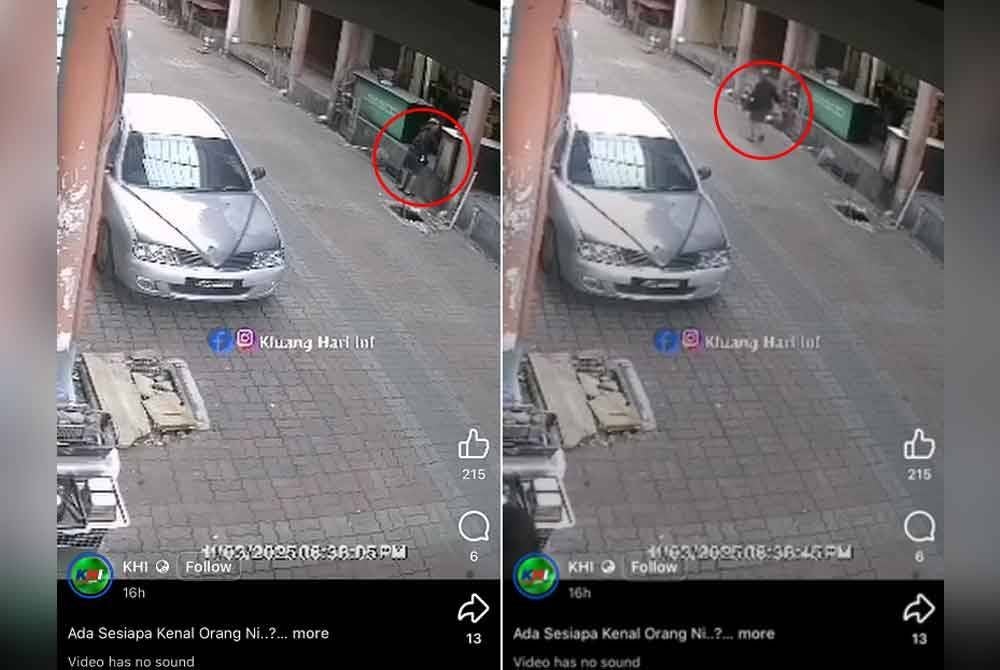 Suspek menyelinap masuk melalui bahagian belakang kedai sebelum melarikan beg tangan milik seorang wanita warga Indonesia yang bekerja di premis tersebut.