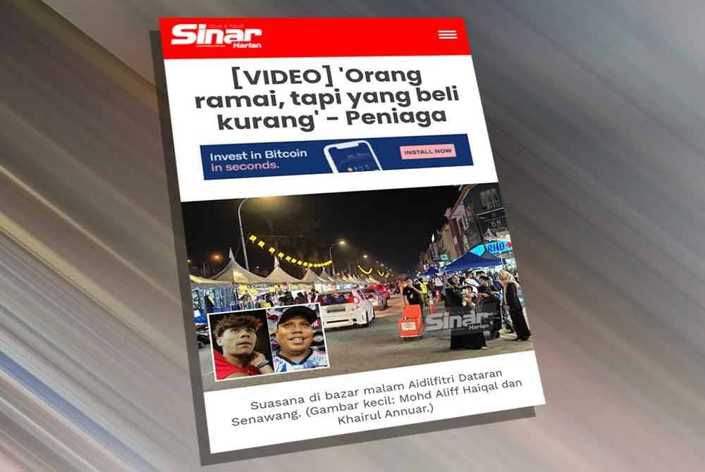 Laporan keluhan peniaga Bazar Aidilfitri Dataran Senawang tahun lalu dilaporkan Sinar Harian.