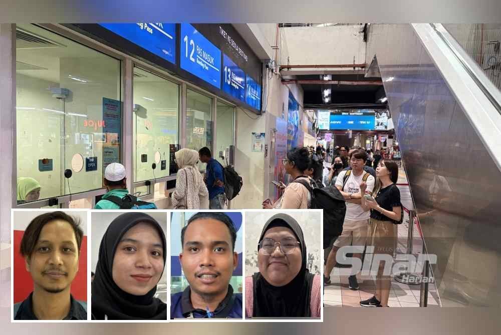 Tinjauan Sinar Harian di Terminal Larkin Sentral mendapati tiket bas ke Pantai Timur sempena Aidilfitri habis terjual sejak dua minggu lalu, manakala tiket ke utara pula semakin terhad. Gambar kecil: Edy Fitri, Syafinaz, Muhammad Hairi, Nur Amalin Madihah