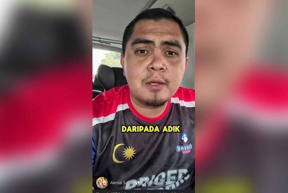 Tangkap layar video Muhamad Akmal ketika mengeluarkan kenyataan itu.