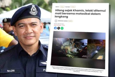 Mohamad Nazri. Laporan Sinar Harian berhubung lelaki ditemui mati bersama motosikal dalam longkang