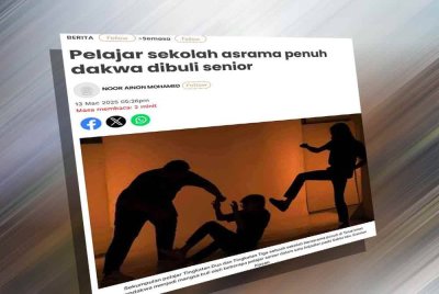 Laporan Sinar Harian pada Khamis mengenai dakwaan pelajar sekolah asrama penuh dibuli senior.