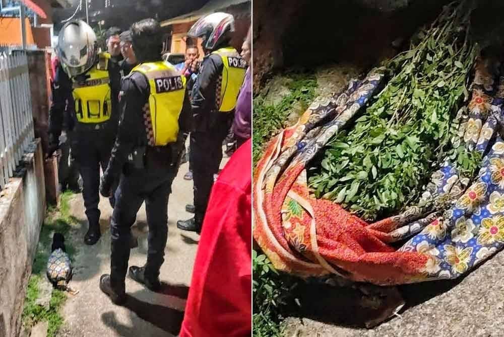 Pihak polis menyiasat objek berbungkus yang ditemui di Kampung Durian Daun di Melaka.