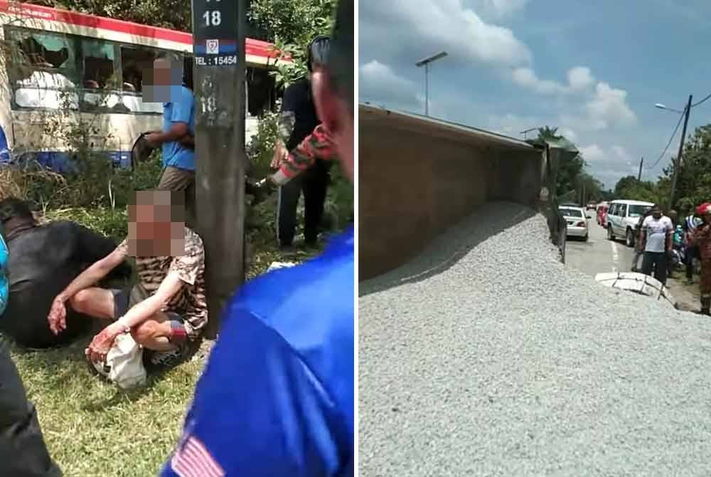 Tangkap layar video babitkan kemalangan yang tular di laman sosial Facebook.