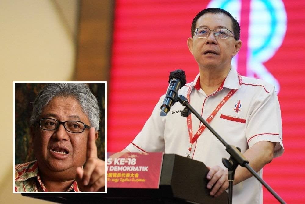 Guan Eng ketika menyampaikan ucapan sempena Kongres Kebangsaan DAP ke-18 bertempat di Pusat Konvensyen Ideal (IDCC) pada Ahad. Foto Sinar Harian/ ROSLI TALIB (Gambar kecil: Zaid)