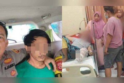 Pelaku kini berada dalam tahanan pihak berkuasa manakala isterinya masih dirawat di hospital. Foto Agensi