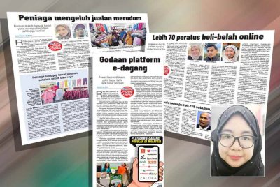 Laporan Sinar Ahad mengenai platform e-dagang. Gambar kecil: Nur Asyikin
