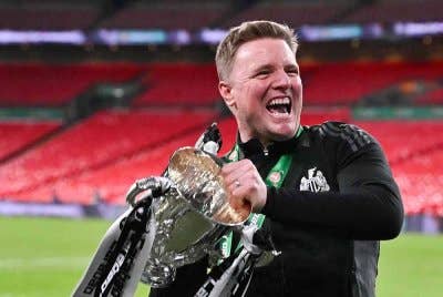 Eddie Howe muncul pngurus Inggeris pertama memenangi trofi utama dalam tempoh 17 tahun. - AFP