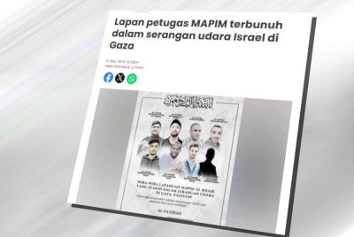 Media sebelum ini melaporkan bahawa lapan petugas kemanusiaan MAPIM terbunuh dalam serangan udara tersebut yang berlaku sekitar jam 1.30 petang waktu tempatan.