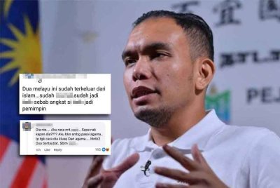 Tangkap layar komen jelik (gambar kecil) dimuat naik netizen 'anonymous' di Facebook. Foto Facebook Syahredzan Johan