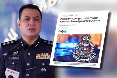 Shahrulnizam (kiri), laporan Sinar Harian mengenai pembantu pengurusan murid didakwa kasari pelajar autisme