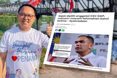 Laporan Sinar Harian berkaitan dua pemimpin Melayu ditohmah sejak dipilih anggotai CEC DAP. Foto kiri: Daniel Gooi