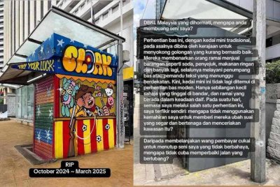 Antara mural yang didakwa telah dipadamkan oleh DBKL. Reaksi daripada salah seorang pelukis mural berhubung tindakan DBKL itu. - Foto media sosial