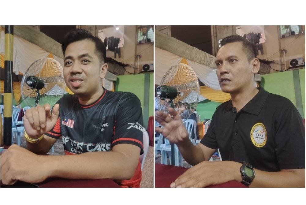 Muhammad Hafiz (kiri) dan Zainullah (kanan) ketika ditemui pemberita berkongsi kisahnya di Rumah Perantaraan AADK Kampung Baru, Kuala Lumpur.