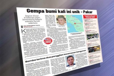 Laporan Sinar Harian pada Rabu.