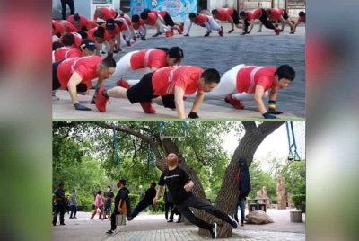 Dua senaman merangkak seperti buaya dan menggantung leher pada pokok dapat memanjangkan nyawa atau menjadikan tubuh badan semakin sihat. Foto Agensi