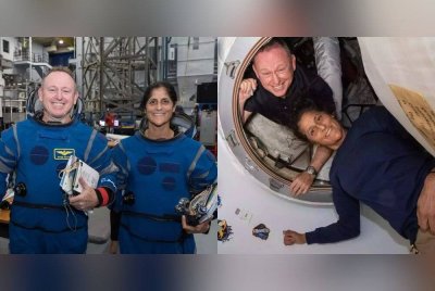 Wilmore dan Williams kini berada di bawah pemantauan rapi pasukan perubatan NASA. Foto Agensi