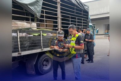 KPDN Kelantan merampas serbuk dakwat pencetak (toner) komputer disyaki tiruan bernilai lebih RM90,000 selepas menahan sebuah lori di Kuala Krai pada Khamis. FOTO: KPDN