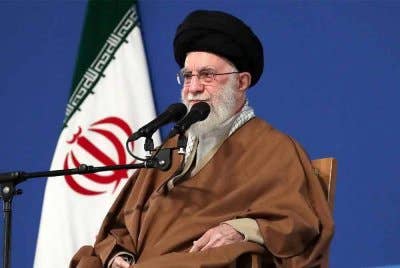 Pemimpin tertinggi Iran, Ayatollah Ali Khamenei berucap sempena Nowruz di Teheran. Foto AFP