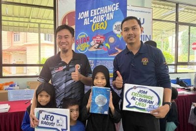 Antara aktiviti yang mendapat perhatian semasa sambutan Hari Penguatkuasaan dan Kawalan (PK) Kementerian Dalam Negeri 2025 di Putrajaya pada Sabtu adalah 'Jom Exchange al-Qur’an (JEQ)'. Foto KDN