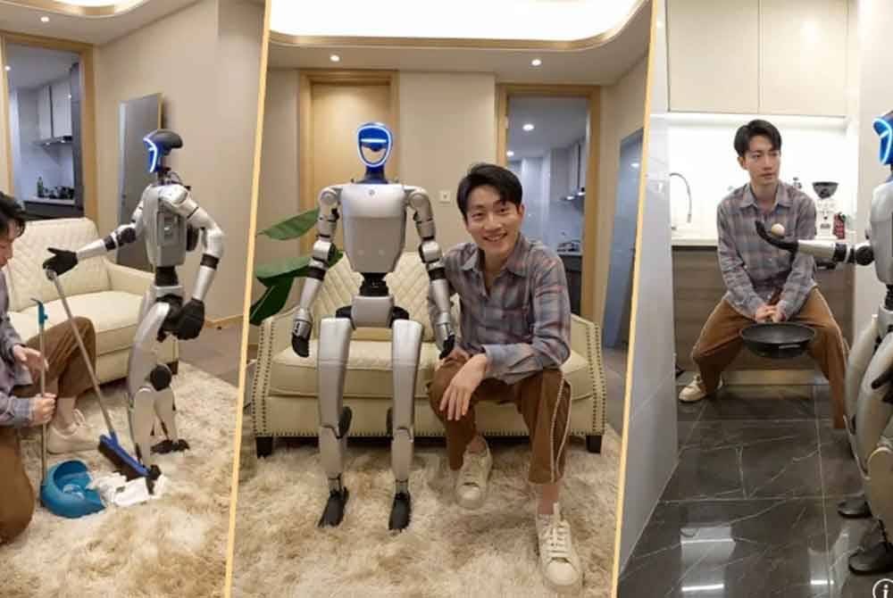 Zhang memuat naik video dirinya menghabiskan sehari bersama robot humanoid G1. - Agensi
