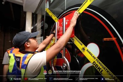 Tiga premis ditutup serta-merta di bawah Akta Hotel (WPKL) 2003 - Foto Unit Media DBKL