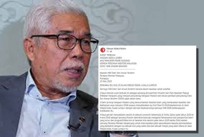 Surat terbuka ditujukan kepada Anwar pada Ahad