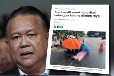 Nanta. Laporan Sinar Harian berhubung dua beradik maut motosikal terlanggar lubang di jalan raya