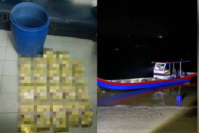 Polis Marin mematahkan cubaan menyeludup keluar syabu bernilai lebih RM700,000 ke negara ini melalui perairan Teluk Kumbar.